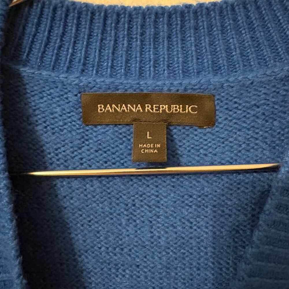Banana Republic Women's Bright Royal Blue Wide Crew Neck Sweater L - Picture 5 of 6